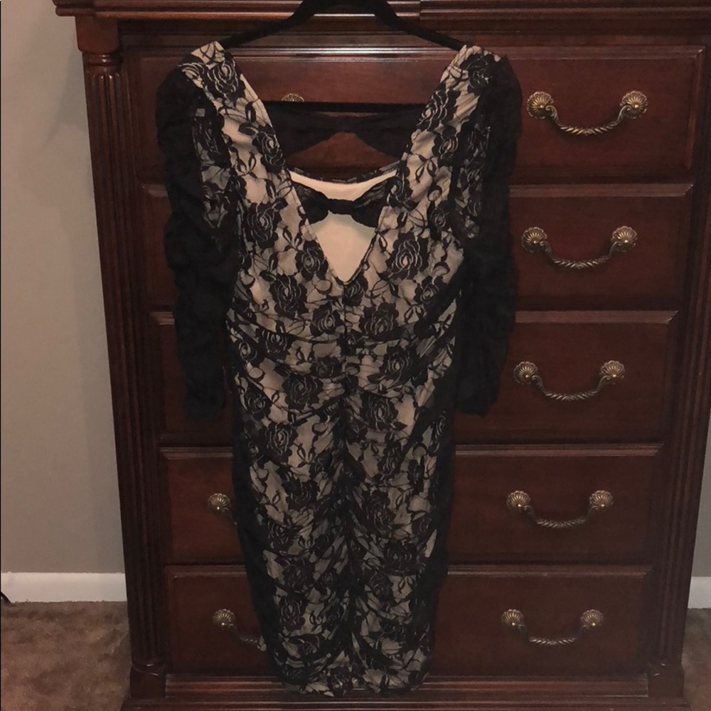 Torrid Black Lace Cocktail Dress with Bows NWT